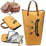 BBQ Blanket for Resting Meat Bag 21" Brisket Blanket Barbecue Tool Sets with Wide Mouth Large Beef Compatible Barbecue Smoker Accessories Grill Meat Insulated Reusable Resting Smoke Bag Cooking Gift