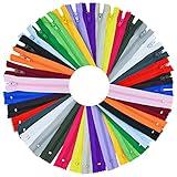 20 Pcs Nylon Coil Zippers Sewing Zippers for Tailor Sewing in 20 Assorted Colors Colorful Crafts Bulk Zipper Supplies Mixed Color Invisible Zippers for Bags Garment Craft DIY Accessories (12 Inches)