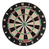 Accudart Classic Bristle Dartboard - Official Size 18" x 1.5" - Self-Healing Genuine Bristle Sisal - Staple Free Bullseye - Ideal for Steel Tip Darts