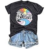 The Future is Inclusive LGBT Gay Rights Pride T-Shirt Vintage Pride Month Gay Groovy T-Shirt LGBTQ Gift Black-Grey