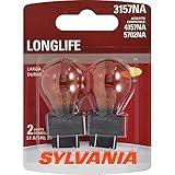 SYLVANIA 3157NA Long Life Mini Bulb - Amber Automotive Light Bulb - Car Signal, Ideal for Parking, Side Marker & Turn Signal Applications - 2 Bulbs