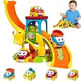 Marstone Toddler Toys for 1 2 Year Old Boys and Girls Birthday Gifts, Elephant Slide with 4 Animal Cars Learning Baby Toys 12-18 Months, Educational Toys for 1+ Year Old, Push Car Track Ages 1-2