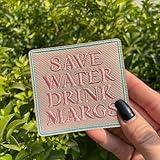 Save Water Drink M*RGS Patch 3 Inches Funny Quote Alcohol Sarcastic Summer Iron On/Sew On Embroidery Fabric Applique Patches for Trucker Hats Clothes Backpack DIY Accessories Friends Mom Gifts
