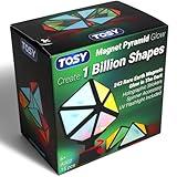 TOSY Magnet Pyramid Glow - 1 Cube Transforms into 1 Billion Shapes, 243 Rare Earth Magnets, Glowing Holographic Design, Spinner Accessory, Fidget/Puzzle/Sensory/STEAM Toy, Christmas Birthday Gift