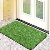 OLanto Artificial Grass Door Mat, Turf Grass Front Door Mats Outdoor/Indoor, Realistic Fake Grass Rug for Entrance, Dog, Patio, Camper, Home Decor, 17” x 30”