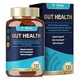 4-in-1 Gut Health Supplement with Probiotics, Prebiotics, Postbiotics & Digestive Enzymes for Women & Men, 60 Billion CFU Probiotics for Gut and Digestion, Strong Immunity, Skin (120 Capsules)