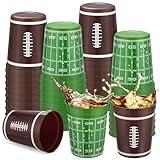 Kochorie 24 Pcs Reusable Football Plastic Cups 16 oz Thick Cocktail Drink Cup Bulk Football Stadium Cups for Tailgate Football Theme Party Favor Birthday Event Game Day Supplies Super Bowl Decoration