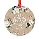 Andaz Press Personalized Memorial Round Metal Christmas Ornament, We Know You'd Be Here Today if Heaven Weren't So Far Away, Anne Davis, 1945-2025, 1-Pack, Custom, Includes Ribbon and Gift Bag