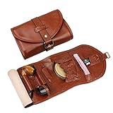 FIREDOG Leather Smoking Tobacco Pipe Pouch Bag Organize Case Pipe Tool Holder for 2 Pipe