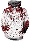 RAISEVERN Hoodies for Men Halloween I'm Fine Fleece Graphics Sweatshirts Pullover Blood Stains Novelty Hoody Cool Funny Plus Size Hooded with Pocket