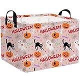 FXOCSHE Halloween Ghost thriller basket,Empty Halloweens basket,Horror and thriller decor,Trick or Treat Box for Boys and Girls,Horror decor(Black Cat Halloween)