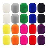 Augshy Microphone Covers Foam,20 Pack Thick Handheld Stage Microphone Windscreen Microphone Cover Foam Karaoke DJ Microphone Covers Disposable(10 Color)