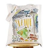 G2TUP Seattle Washington Travel Tote Bag Seattle Souvenir Gift Seattle Landmarks Shoulder Bag Seattle Merchandise (Seattle TG)