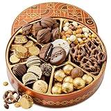 Candy and Snack Gift Basket– Thanksgiving Variety Gourmet Food Gifts Prime- Holiday Chocolate and Nut Gift Box, Assortment Tray- Idea for Men, Woman & Families- Bonnie & Pop