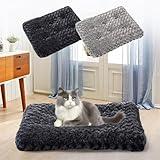 Plush Pet Bed, Crate Pet Bed Mat for Dog Cages Soft Pet Crate Bed Washable Dog Bed for Large Medium Size Dog Cats, Non-Slip Pet Bed