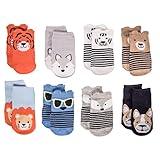Little Me 8-Pack Baby Socks, Animal Charter Themed, 0-12 Months