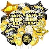 New Years Eve Party Supplies 2025,60 pcs New Year Balloons Decoration,Black and Gold Party Decorations,New Years Balloons,NYE New Years Decorations,Happy New Year Backdrop