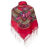 Polish Shawls - Red Traditional Folk Motif, 48 inches