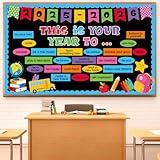 Classroom Bulletin Board Set This is Your Year Inspirational Classroom Decoration Welcome Back to School Colorful Bulletin Board Cutouts for School Office Chalkboard Wall Door Decor Supply