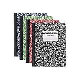 STAPLES 2072870 Composition Notebook 9.75-Inch x 7.5-Inch College Ruled 100 Sh. Asst 48/CT
