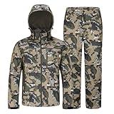 UIIHUNT Hunting Clothes for Men with Fleece Lining: Safety Strap Compatible Water Resistant Silent Hunting Jacket and Pants