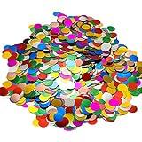 SIPRKAICT Multicolor Metallic Foil Confetti(0.59 inch) Round Dots Glitter Rainbow Table Confetti for Party Wedding Decorations,2.11 OZ per pack