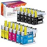 LC203XL LC201 Ink Cartridges Compatible for Brother LC203 Ink Cartridges LC203BK LC201XL Use for Brother MFC-J480DW MFC-J485DW MFC-J880DW MFC-J4420DW(11 Pack: 5 Black, 2 Cyan, 2 Magenta, 2 Yellow)