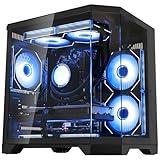 HELLOLAND Ocean of Stars Gaming PC Desktop RTX 5070 12GB - AMD Ryzen 7 7700-32GB DDR5 RAM- 1TB PCIe SSD- WiFi + BT- 850W PSU- Windows 11 Pro -RGB Prebuilt Computer - Black