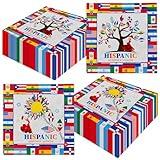 Hispanic Heritage Month Decorations Napkins, 40Pcs White Spanish Classroom Decorations Nakpins Disposable Hispanic Heritage Month Napkins for Latino American Celebration Decorations