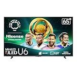 Hisense 65" Class U6 Series Mini-LED 4K UHD Smart Fire TV (65U65QF, 2025 Model) - QLED, Native 144Hz, HDR10+, Dolby Vision IQ, Dolby Atmos, Game Mode Pro, ALLM, Alexa Built in, Black