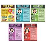 Fun Express Facts About The Gospels Posters - Educational Learning Tools for Kids - Perfect for Bible Study Sunday School & Religious Education - Engaging Visuals Teaching Gospel Stories - 6 Pieces
