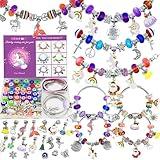 Redtwo Charm Bracelet Making Kit for Girls, Toys Jewelry Making Kit for Girls 8-12 Unicorn Gifts for Teen Girls Age 6-8, Arts and Crafts for Kids Ages 6 7 8 9 10 11 12 13 Birthday