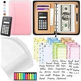 Budget Binder with Zipper Envelopes, Cash Envelopes for Budgeting, A6 PU Leather Budget Planner 2025 with Cash Envelopes Calculator, Bill Money Organizer for Cash Saving Budget System Wallet