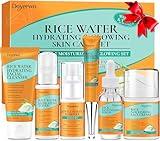 Women Wife Christmas Gift Ideas,Skin Care Set for Hydrating,Glowing,Anti-Aging Repairing,Rice Facial Skin Care Routine Kit for Women Teen,Skin Care Kit Skincare Gift Set,Womens Gifts for Christmas