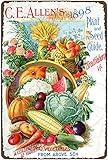 Graman Metal Tin Retro Sign Vintage Kitchen Vegetables Art Print/Poster Vegan Vegetarian Cooking Food Farm Illustration Vintage Home/Bedroom/Office/Restaurant Wall Decor 8x12inch