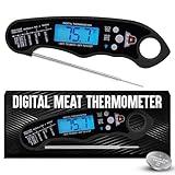 TwinTech Digital Meat Thermometer | Battery-Powered Wireless Temp Probe for Grilling and Smoking | Waterproof Cooking Tool for Steak, Poultry, and BBQ | Accurate Temperature Control - Black