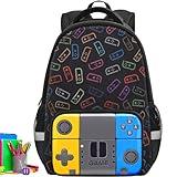 TFAUR Boys Backpack for School,Gamer Kids Backpack For Elementary Middle School Student Age 6-14,17″ Video Game Bookbag For Laptop