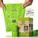 PLANET POOP Home Compostable Dog Poop Bags, 60 Premium Pet Waste Bags on Refill Rolls for Dogs, Un-Scented Dog Waste Bags, Thick Leakproof Doggy Cat Bag, Plant-Based Pet Supplies