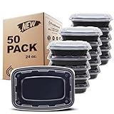 Freshware Meal Prep Containers [50 Pack] 1 Compartment with Lids, Food Storage Containers, Bento Box, BPA Free, Stackable, Microwave/Dishwasher/Freezer Safe (24 oz)