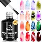 Beetles Blooming Gel 15ml Clear Uv Led Blossom Christmas Nails Gel Polish for Spreading Effect Marble Natural Stone Watercolor Floral Print Soak off Diy Nail Art Design Manicure Gift for Women