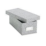 Oxford 40588 Reinforced Board Card File, Lift-Off Cover, Holds 1,200 3 x 5 Cards, Black/White