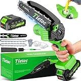 Tietoc Chainsaw 6 Inch Mini Electric Chainsaw Cordless Battery Powered, Hand Held Saw for Wood/Trees Trimming, Sawzall for Household and Garden, Stocking Stuffers Gift for Men Dad Husband Gadget 2024