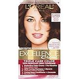 L'Oreal Paris Excellence Creme Permanent Triple Care Hair Color, 5RB Medium Reddish Brown, Gray Coverage For Up to 8 Weeks, All Hair Types, Pack of 1