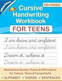 Cursive Handwriting Workbook for Teens: A cursive writing practice workbook for young adults and teens