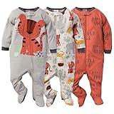 Gerber Baby Boys Sleep 'N Play, Orange Safari, Newborn US, Set of 3