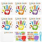 MotiMind 30 Sets Bible Crafts for Kids 5 Finger Prayer Handprint Craft DIY Christian Sunday School Crafts Make Your Own Finger Prayer Craft Gift for Religious Party Supplies Fun Home Activities