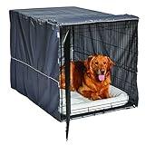 New World XL Dog Crate Cover, Polyester Privacy Kennel Cover Fits Most 48-inch Crates, Light Gray, Machine Washable, Reduces Barking & Chewing