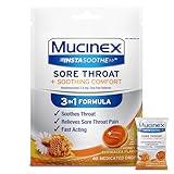 Mucinex Instasoothe Sore Throat Relief Drops, Sore Throat Lozenges, Sore Throat Medicine with Hexylresorcinol, Cough Drops Alternative, Honey & Echinacea Flavor, 40 ct