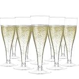 Prestee Clear Plastic Champagne Glasses - 100 Pieces Disposable Champagne Flutes for Parties, Weddings, and Toasting - Elegant and Durable 4.5 oz Stemware for Easy Cleanup and Large Celebrations