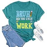 MAIHUN Math Teacher Shirt for Women Funny Teaching Tshirt Math Teacher Life Tee Tops Cyan